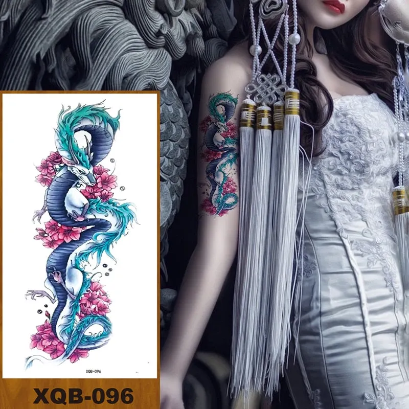 Purple Rose Jewelry Water Transfer Girl Waist Bracelet Flash Tatoos Flower Tattoo Stickers Women Body Chest Art Temporary Tattoo