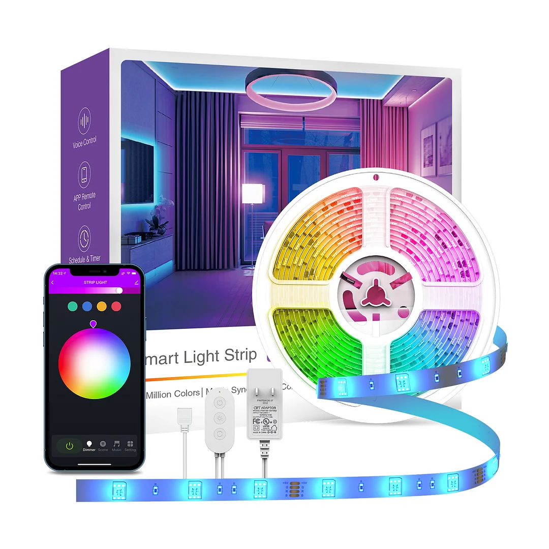 Govee Smart LED Strip Lights, 16.4ft WiFi LED Light Strip Work with Alexa and Google Assistant, 16 Million Colors with App Control and Music Sync LED