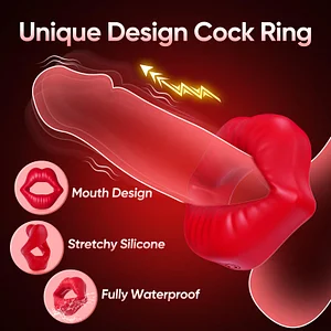 Red Lips Silicone Penis Rings