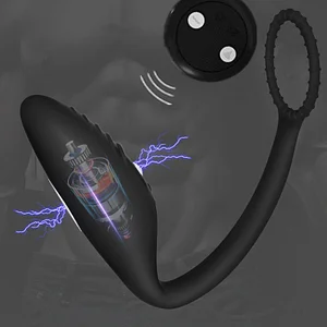 Wear Electric Shock Pleasure Prostate Massager, Male Vibration Masturbator, Wireless Remote