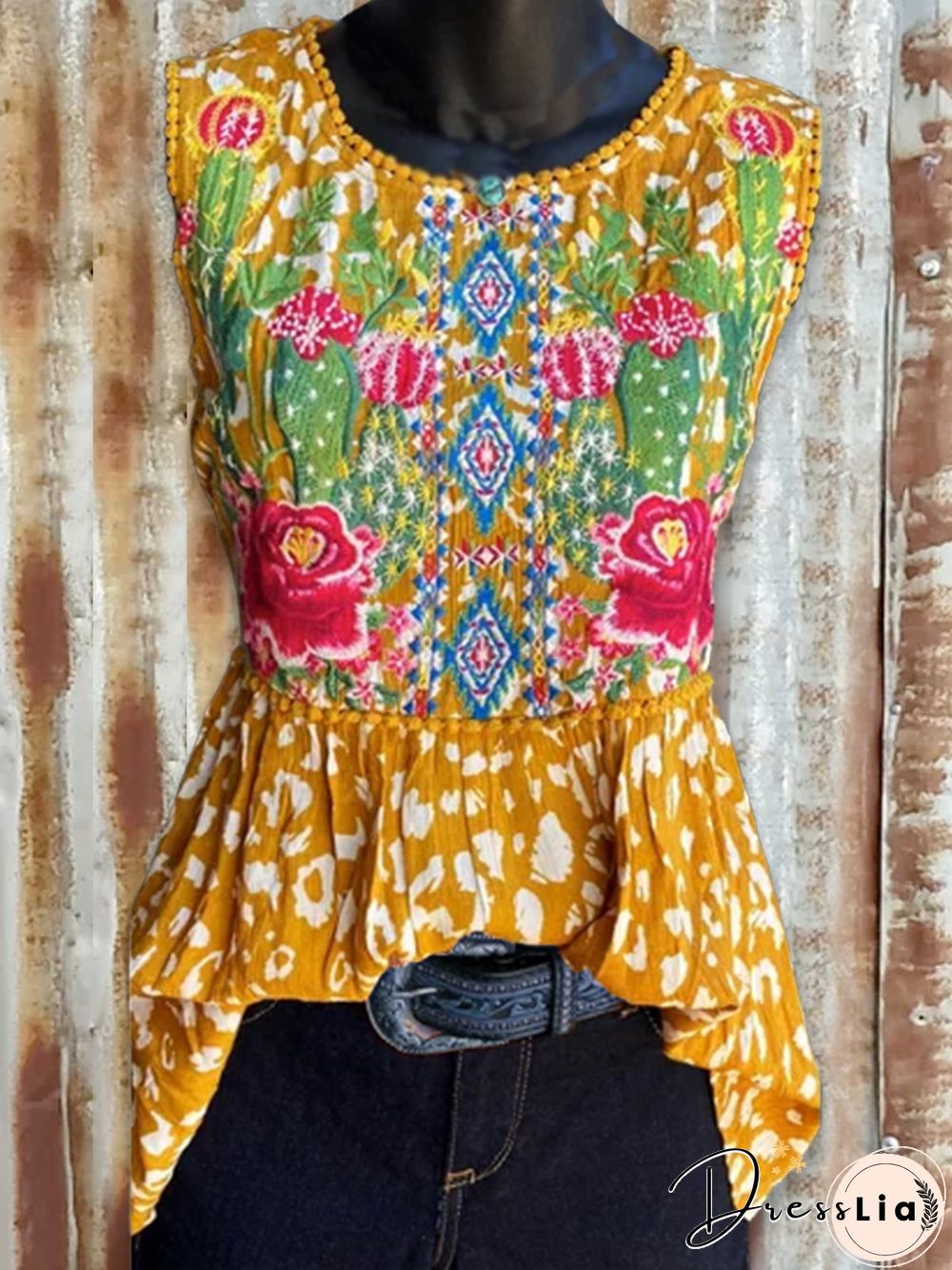 Floral Cotton-Blend Tops