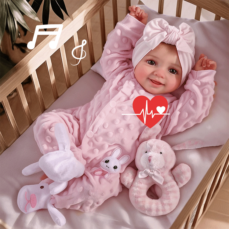 Babeside Smiling Reborn Baby Sunny&nbsp;17'' Little Infant Girl Healing of the Heart with Heartbeat Coos and Breath