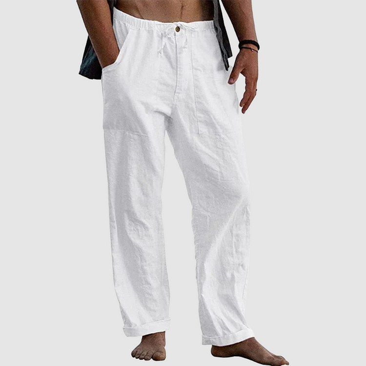 Men's linen beach casual loose-fitting pants