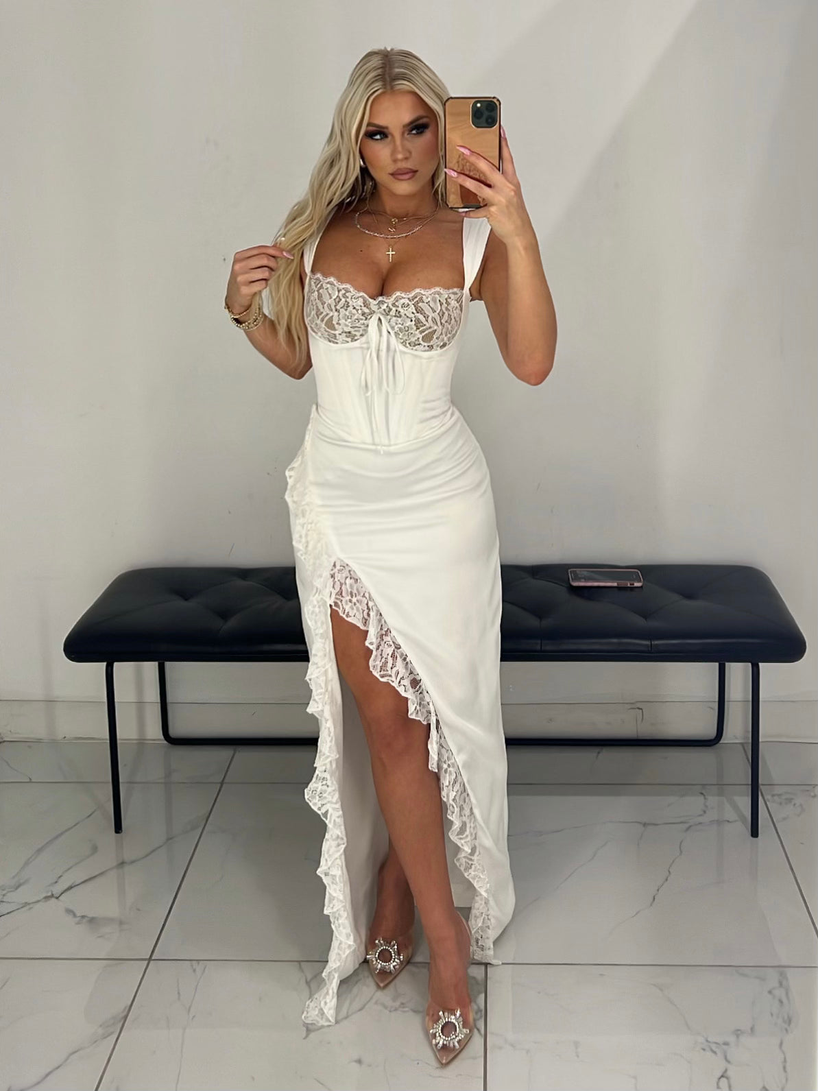 Brielle Lace Gown White