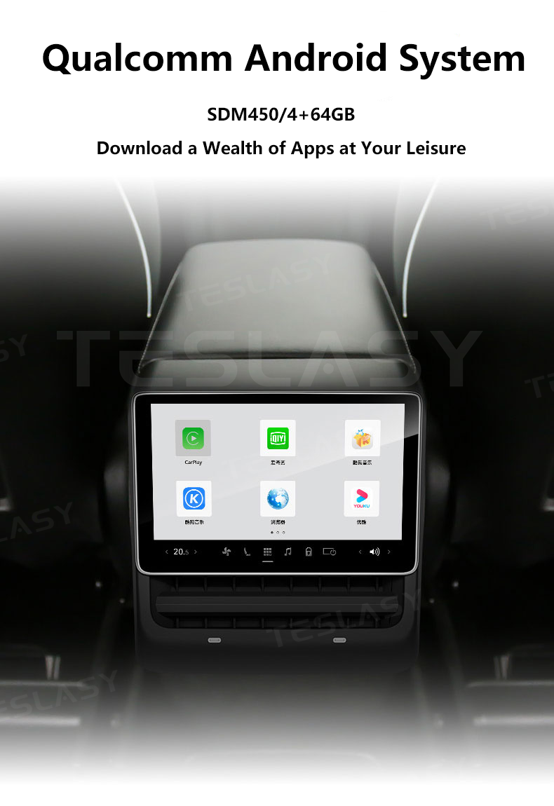 TESLASY Model Y/3 8-Inch 4G Android Rear Screen (Inspired Designed by Model 3 Highland Rear Screen)