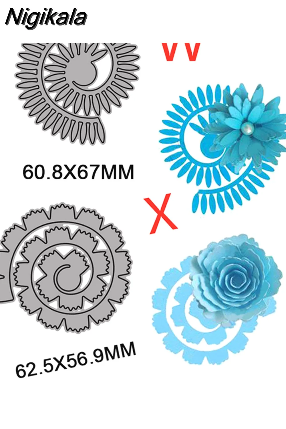Nigikala Spiral Flower Garland Metal Cutting Dies for DIY Scrapbooking Album Decorative Crafts Embossing Paper Cards Making 2023 New
