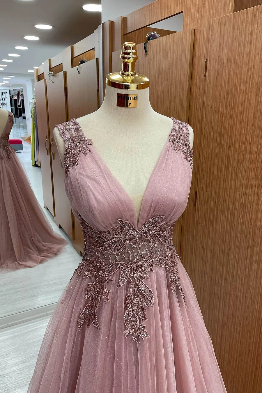 open lace back dress Dusty Pink Long Sleeveless Mismatched Cheap Chiffon Bridesmaid Dresses –  SposaBridal main image 0