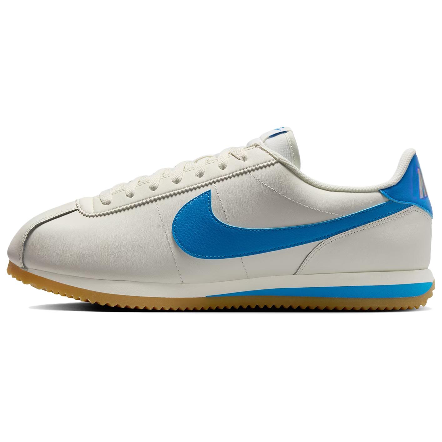 Nike Cortez Leather Sail Gum Yellow Light Photo Blue