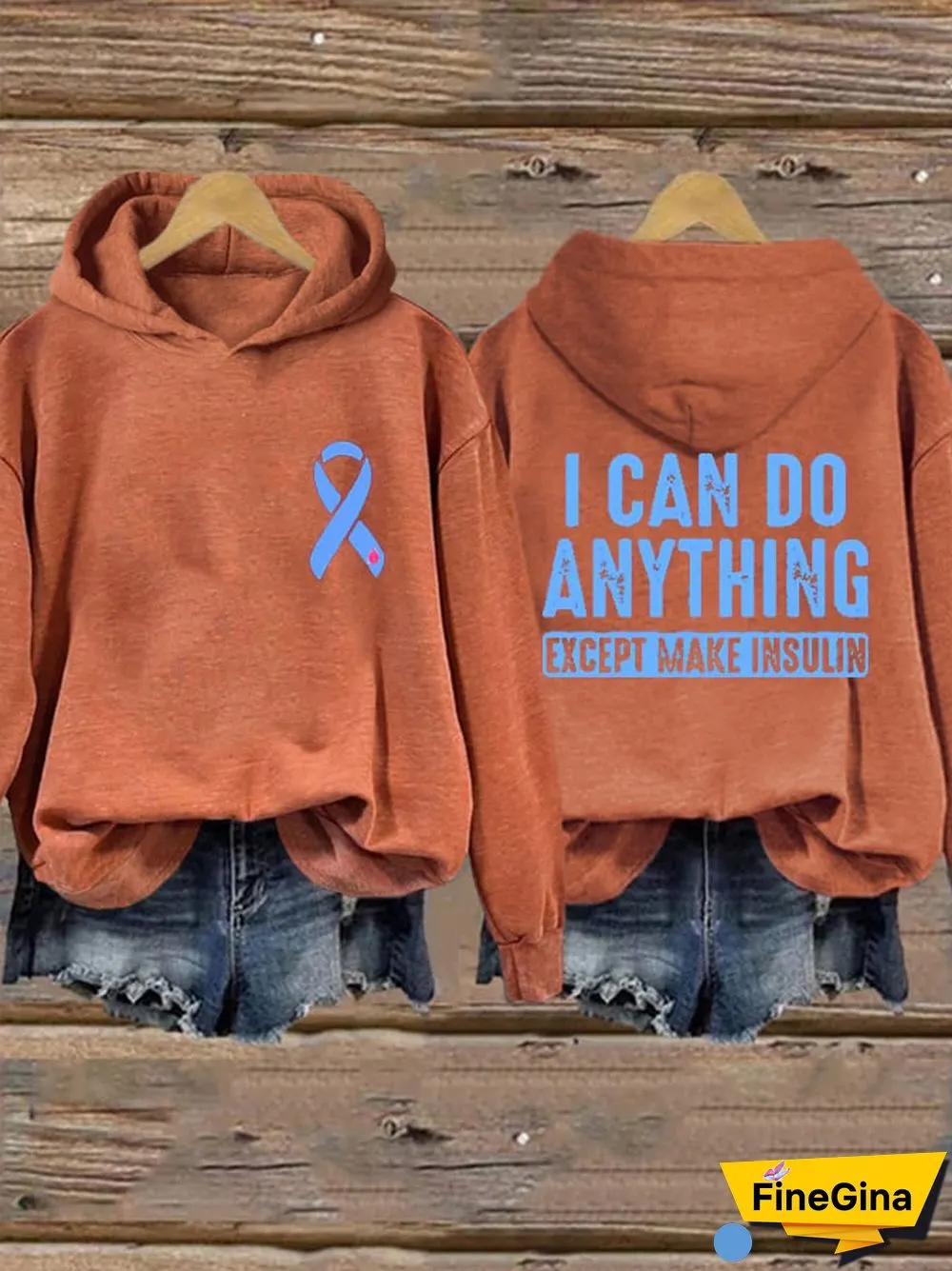 Women's I Can Do Anything Except Make Insulin Print Hoodie Long Sleeve Sweatshirt