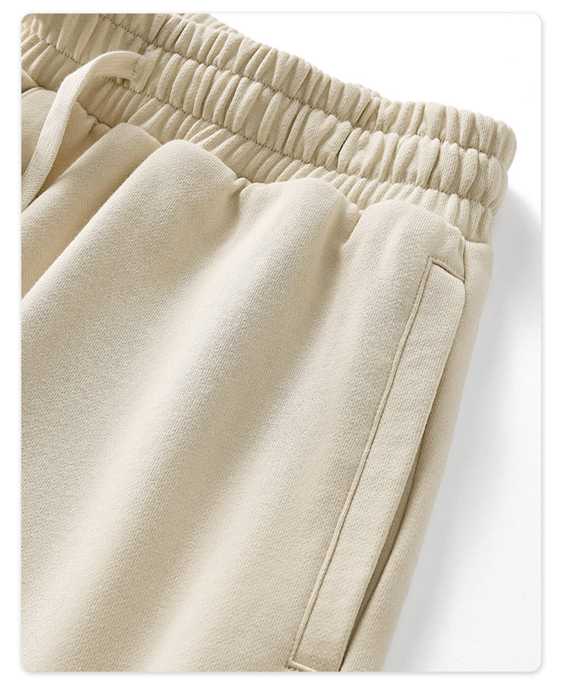 PASUXI Men's Casual Shorts - Beige Comfortable Lounge Bottoms with Elastic Waistband