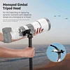 Monopod Gimbal Head Tripod Mount for long telephoto lenses 360&deg; pan and 90&deg; tilt Monopod head, quick change Arca QR clamp and base 3/8" thread Max. load 4 kg 