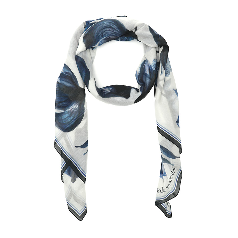 Alexander McQueen Silk Scarves Women's Ecru