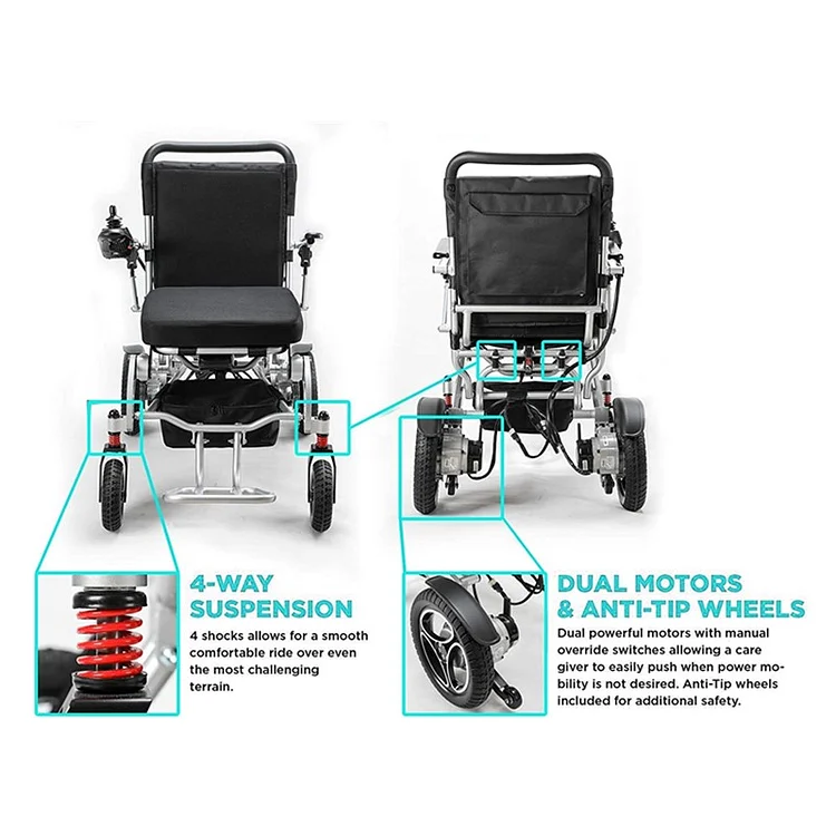 Electric Wheelchair Folding Wheelchairs for Adults Power Motorized Electric Wheel  Chair with Anti-Tipper 360°Joystick Lightweight All Terrain Intelligent  Wheelchairs for Seniors : : Health & Personal Care