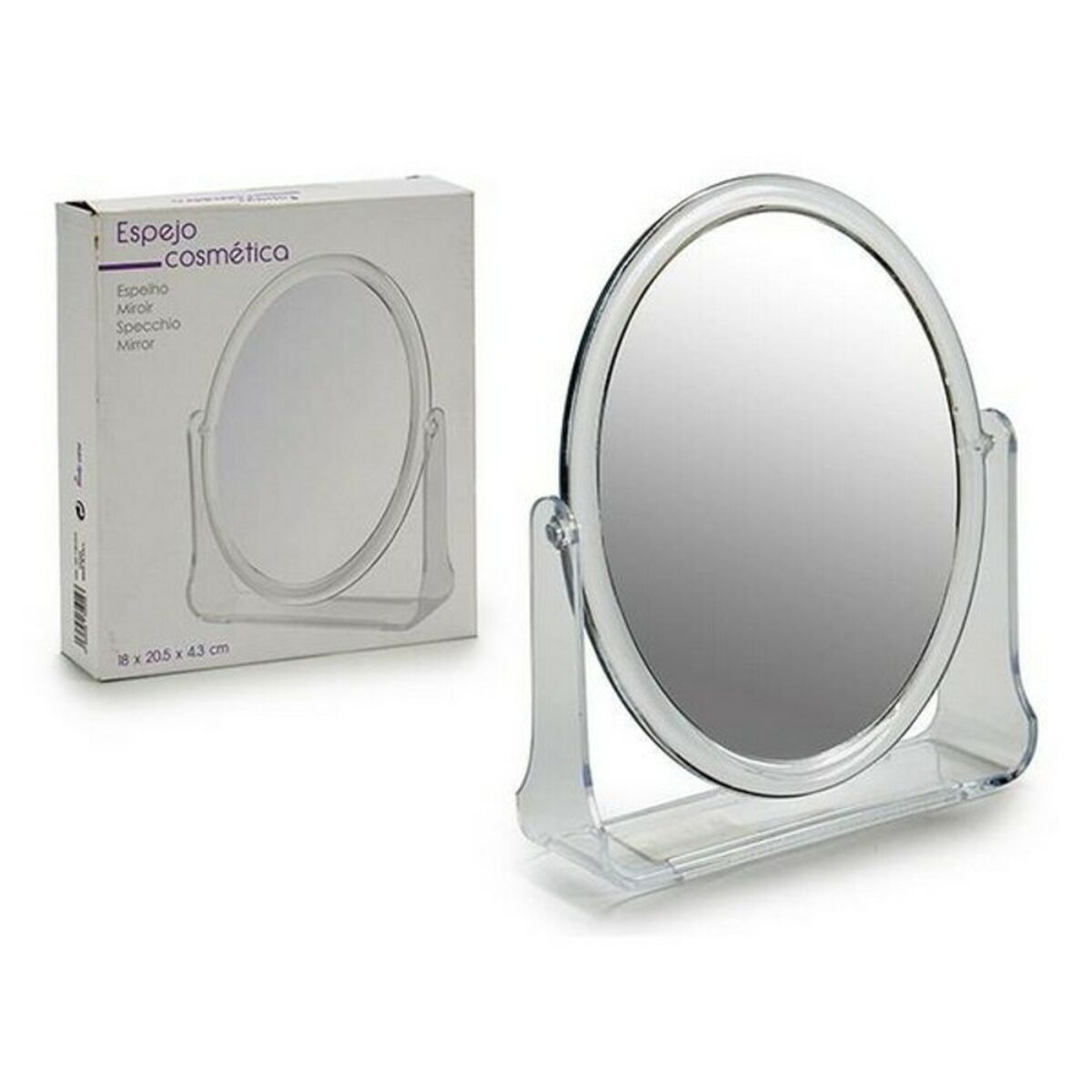 Mirror with Mounting Bracket Berilo Transparent Glass Methacrylate 18,2 x 20,5 x 4,3 cm 18 x 20,5 x 4,3 cm