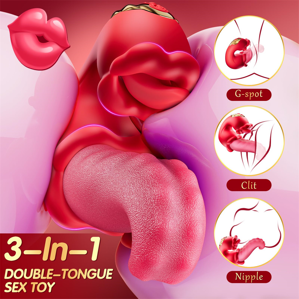 Sexy Tongue Licking Teasing Simulated Female Couple Toy