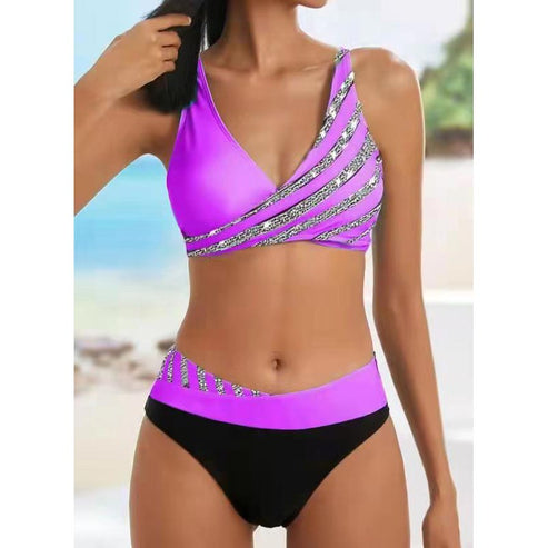 Fato de banho feminino elegante de 2 peças