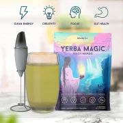 Yerba Magic | Chá instantâneo de erva-mate em pó | Sabor pêssego e manga | 30 porções -Plus