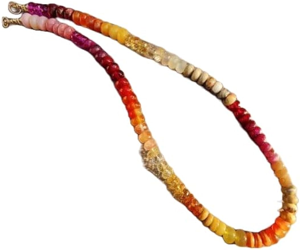 LKBEADS Natural Summer sunset and fall sunrise  Necklace rondelle 4-5mm smooth 16inch Full strand Beads Jewelry Gemstone Necklace crystal healing energy stone Necklace for Women