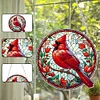 Diamond Painting Acrylic Stained Glass Cardinal Hanging Pendant