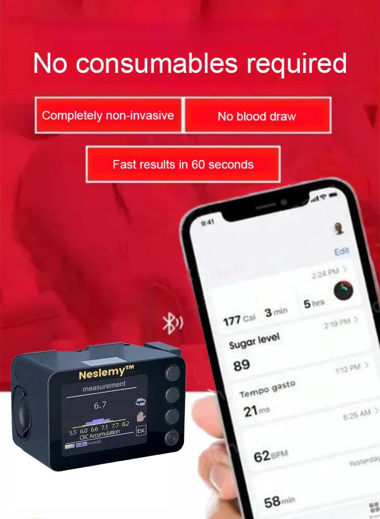 Neslemy™ Advanced Non-Invasive GlucoseMonitor-99.9% Accuracy image Neslemy™ Advanced Non-Invasive GlucoseMonitor-99.9% Accuracy