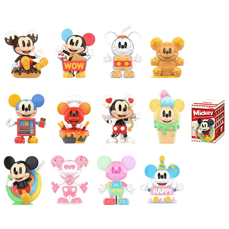 POP MART x Disney Mickey Unlimited Childhood Collection Figure Blind Box Products Single Mystery Box/Full Box 13 Pcs