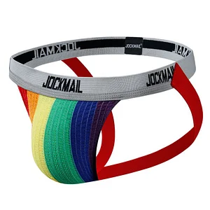 JOCKMAIL Men's Jockstrap Athletic Supporter Underwear Gym Workout Strap Brief Men Thong