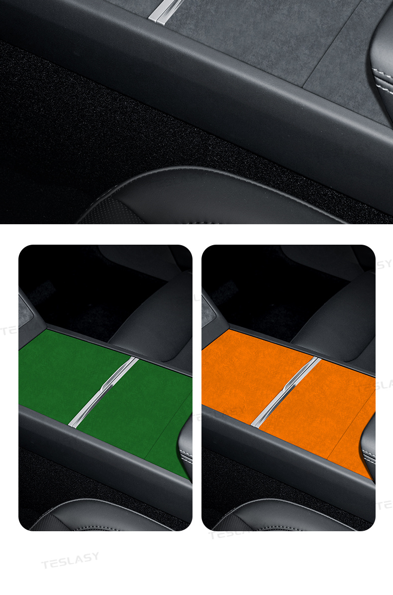 TESLASY 2024 Model 3 Highland Alcantara Center Console Cover Sticker (3pcs/set)