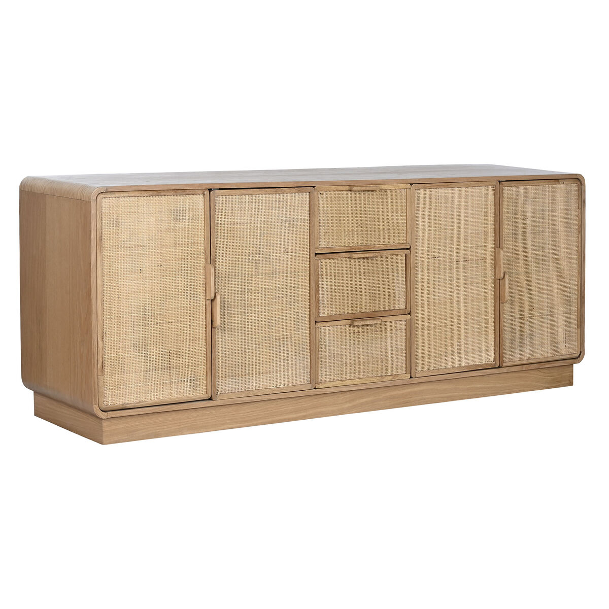 Sideboard Home ESPRIT Natural Rattan Oak MDF Wood 182 x 45 x 71 cm
