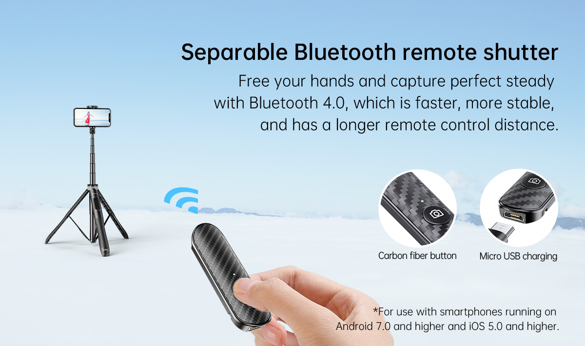 ATUMTEK 51 Selfie Stick Tripod with Bluetooth Remote 