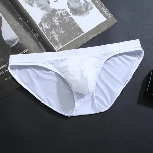 Men's Ice Silk Bikini Solid Seamless Briefs