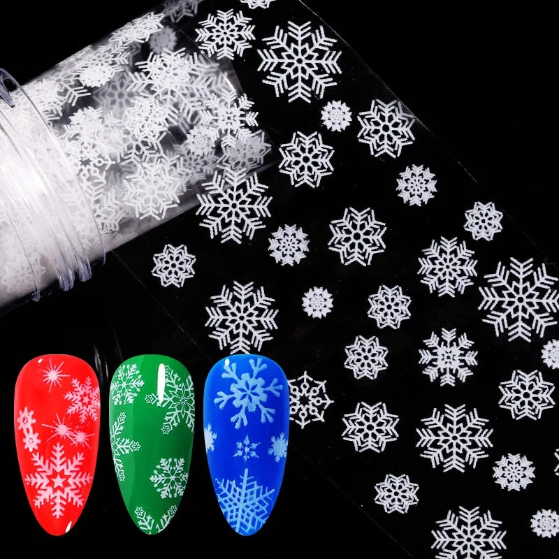 1 Roll Snowflake Christmas Sparkly Nail Foils Marble Series Nail Art Transfer Sticker Nail Decorations DIY Nail Accessories