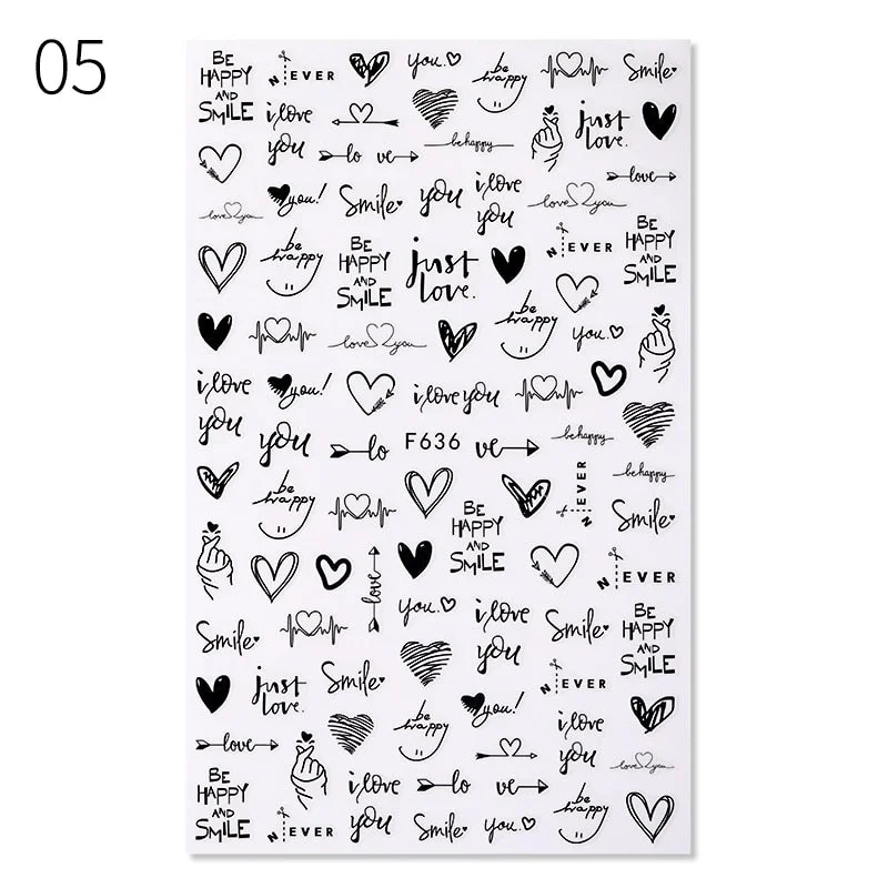 1PC 3D Nail Sticker Stick Figure Woman Face Pattern Special Transfer Picture Flowers Sliders Sticker DIY Nail Art Decoration