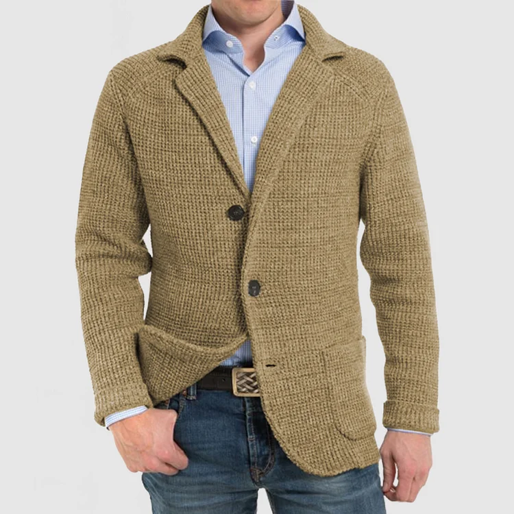 Men’s Elegant Lapel Pocket Long Sleeve Jacket