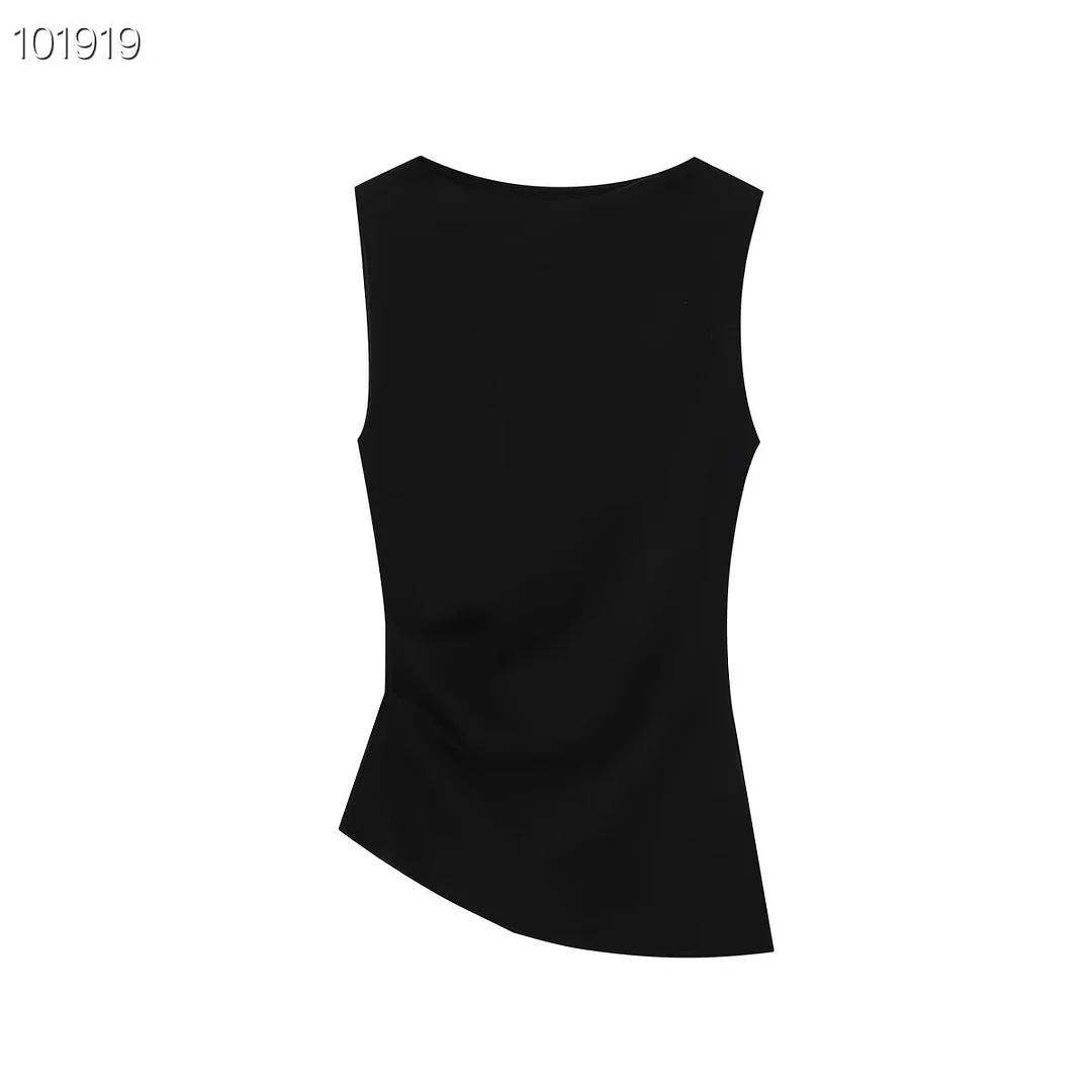 Nigikala Nigikala Women's Dressed Type Shipnecked Folded Vest White 2025 New 4424311