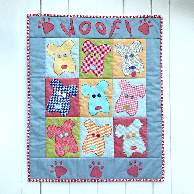 Woof Patchwork Quilt Sewing Template Set With Instructions