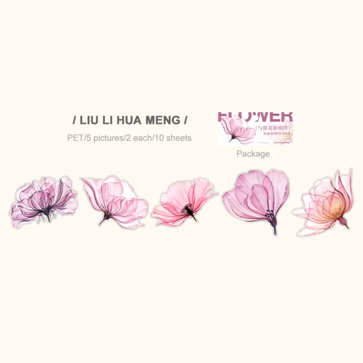 Journalsay PET Stickers - Pink Flowers