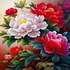Bead Embroidery - Partial Printed 9CT Peony Cross Stitch Kit(71x50 CM)