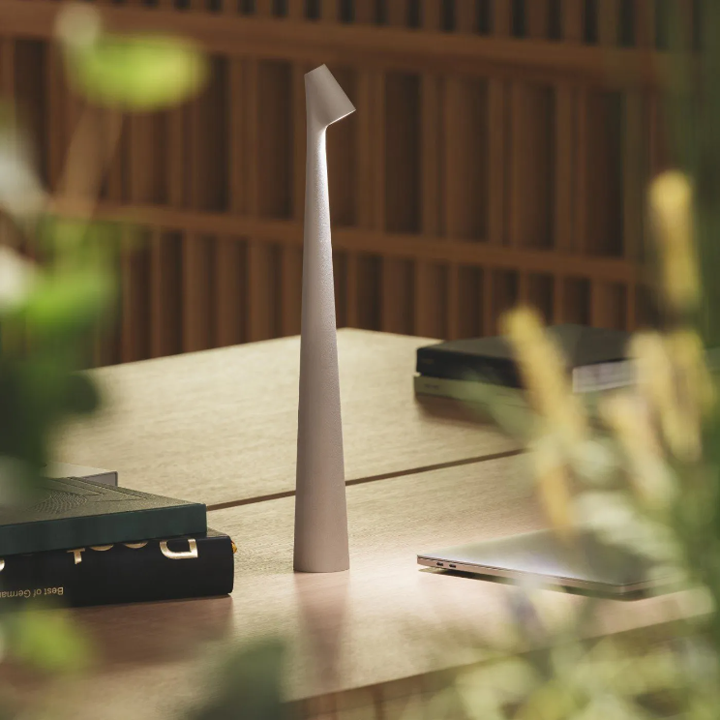 Elegant Slim Conical Stem Table Lamp - Portable & Dimmable LED ...