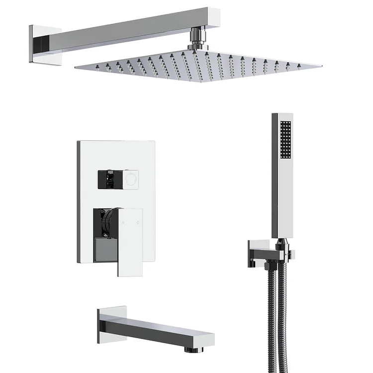 EVERSTEIN Shower Head and Faucet Combos in Chrome M6603CI-B10BL