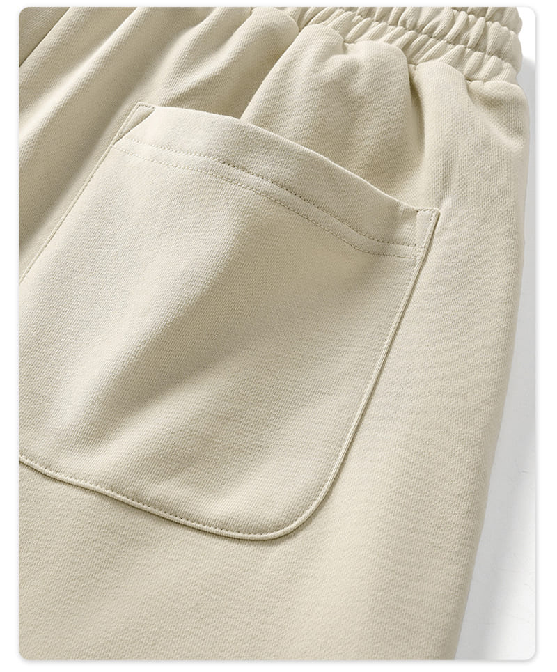 PASUXI Men's Casual Shorts - Beige Comfortable Lounge Bottoms with Pocket Detail