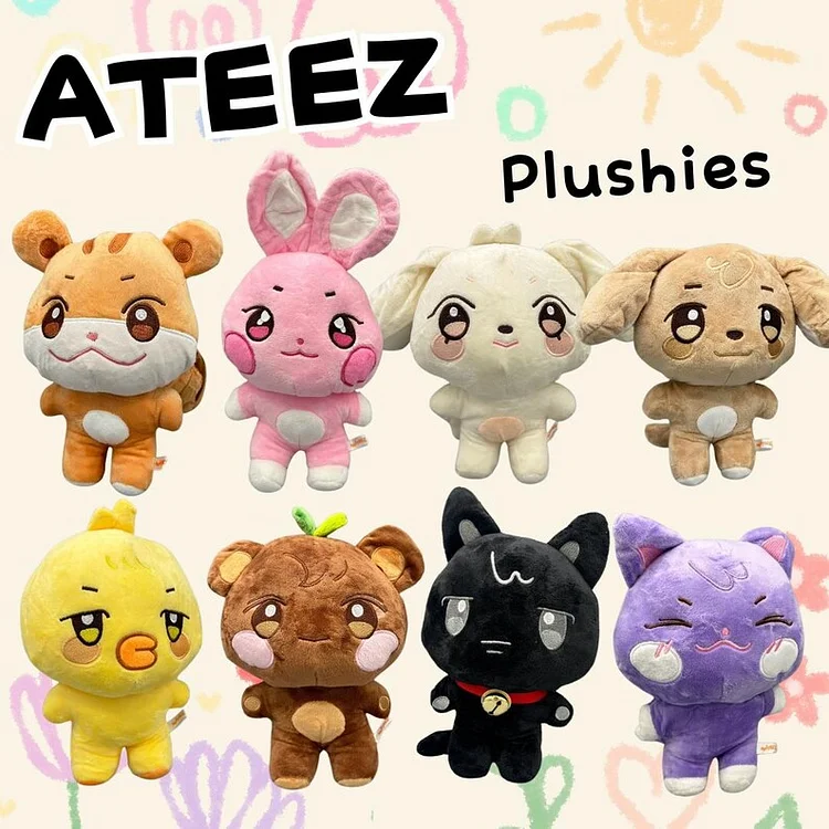 ATEEZ　ANITEEZ　ユノ＆ミンギ　flat-fur plush ATEEZ - ANITEEZ [IN TREASURE] Flat Fur Plush – K Stars