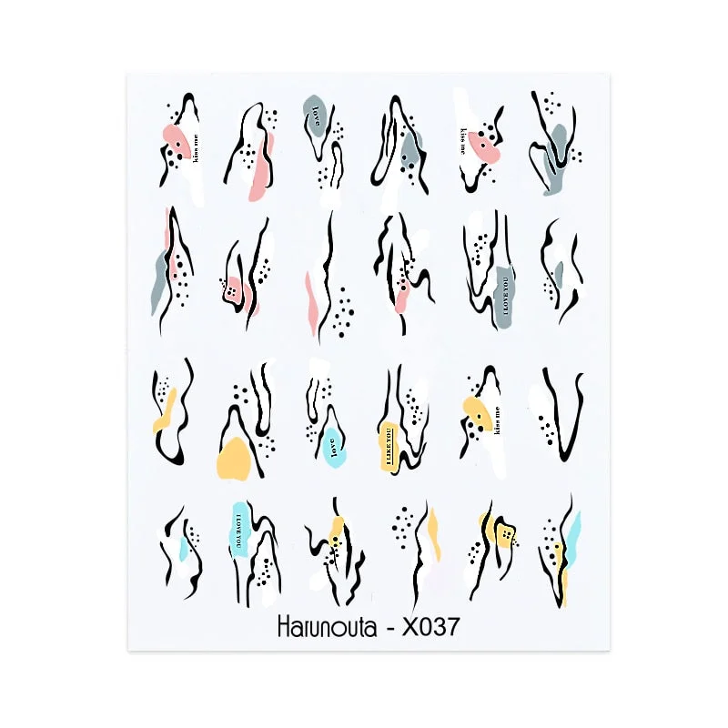 1PC 3D Nail Sticker Stick Figure Woman Face Pattern Special Transfer Picture Flowers Sliders Sticker DIY Nail Art Decoration