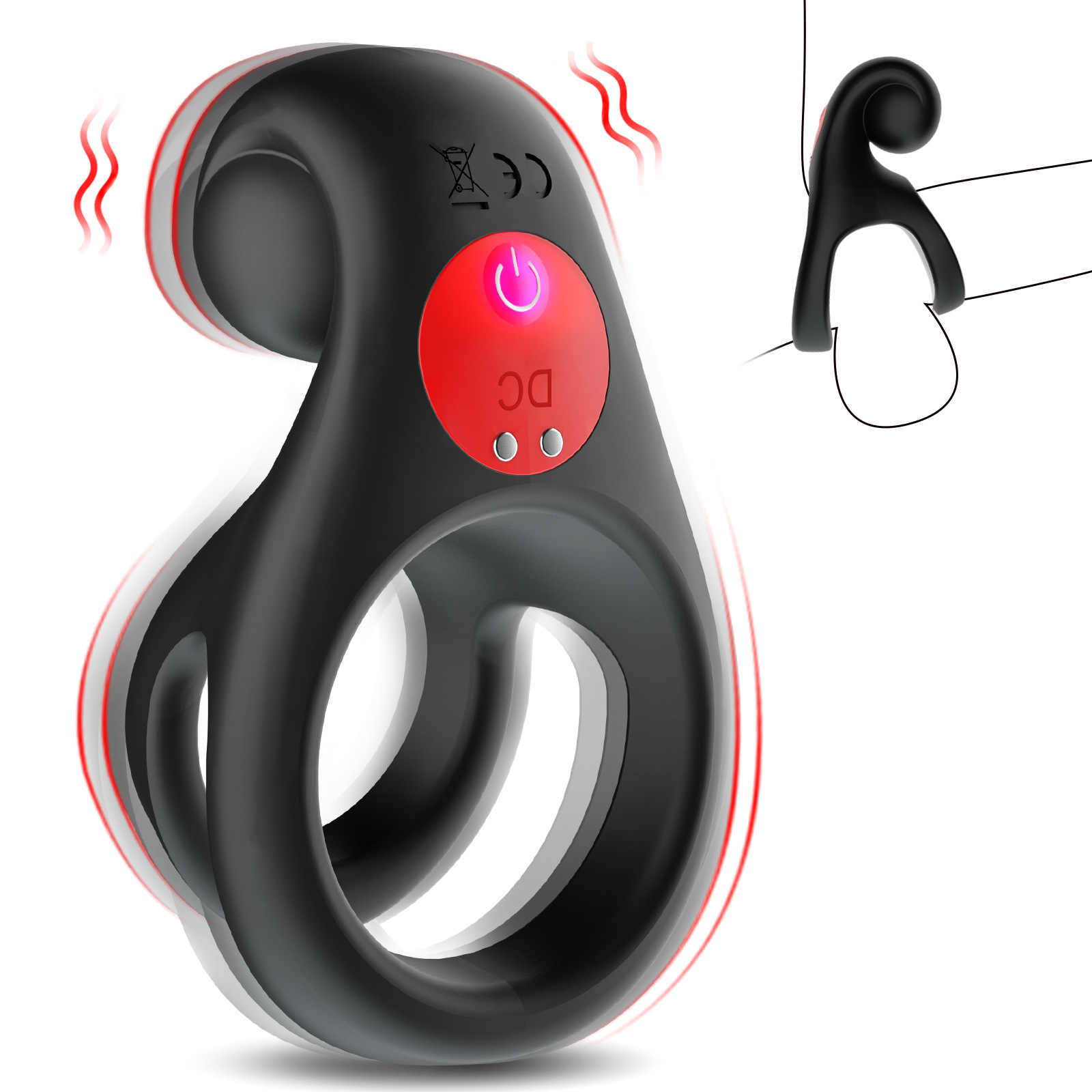 Amazon's Best-selling 10 Frequency Double Ring Lock Ring For Male Electric Penis Delay Lock Set For Adult Sexual Products