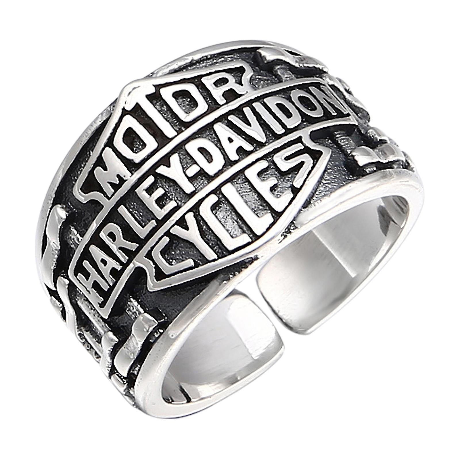 Harley Signet Ring, 925 Sterling Silver Biker Ring lin
