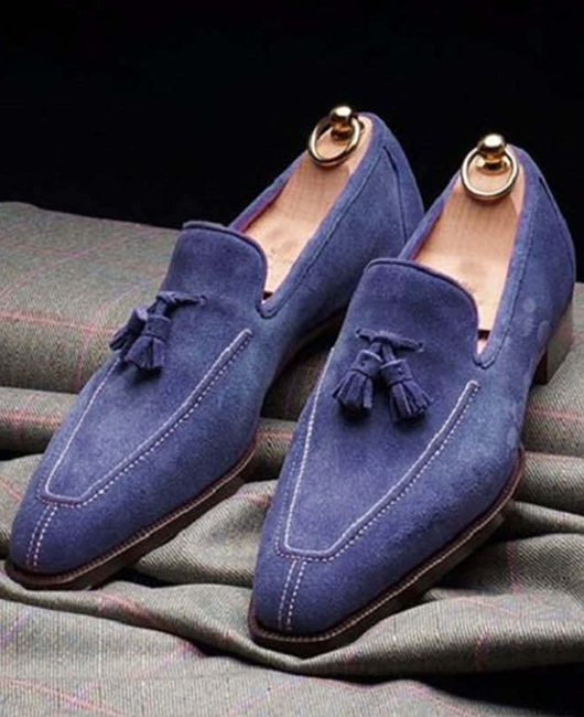 Tassel Sewing Line Solid Color Shallow Mouth Shoes