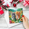 6Pcs Diamond Painting Garden Cat Greeting Cards Congratulations Cards & Gifts
