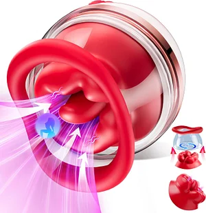 Nipple Clitoral Vibrator With 5 Auto Sucking 8 Tongue Vibrators Modes & Removable Cup