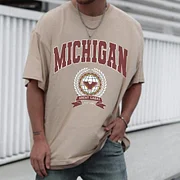 Retro Oversized MICHIGAN Men's T-shirt