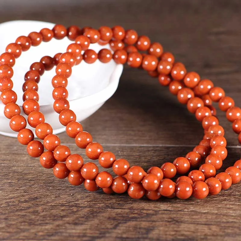 Natural Red Agate 108 Beads Calm Bracelet Mala