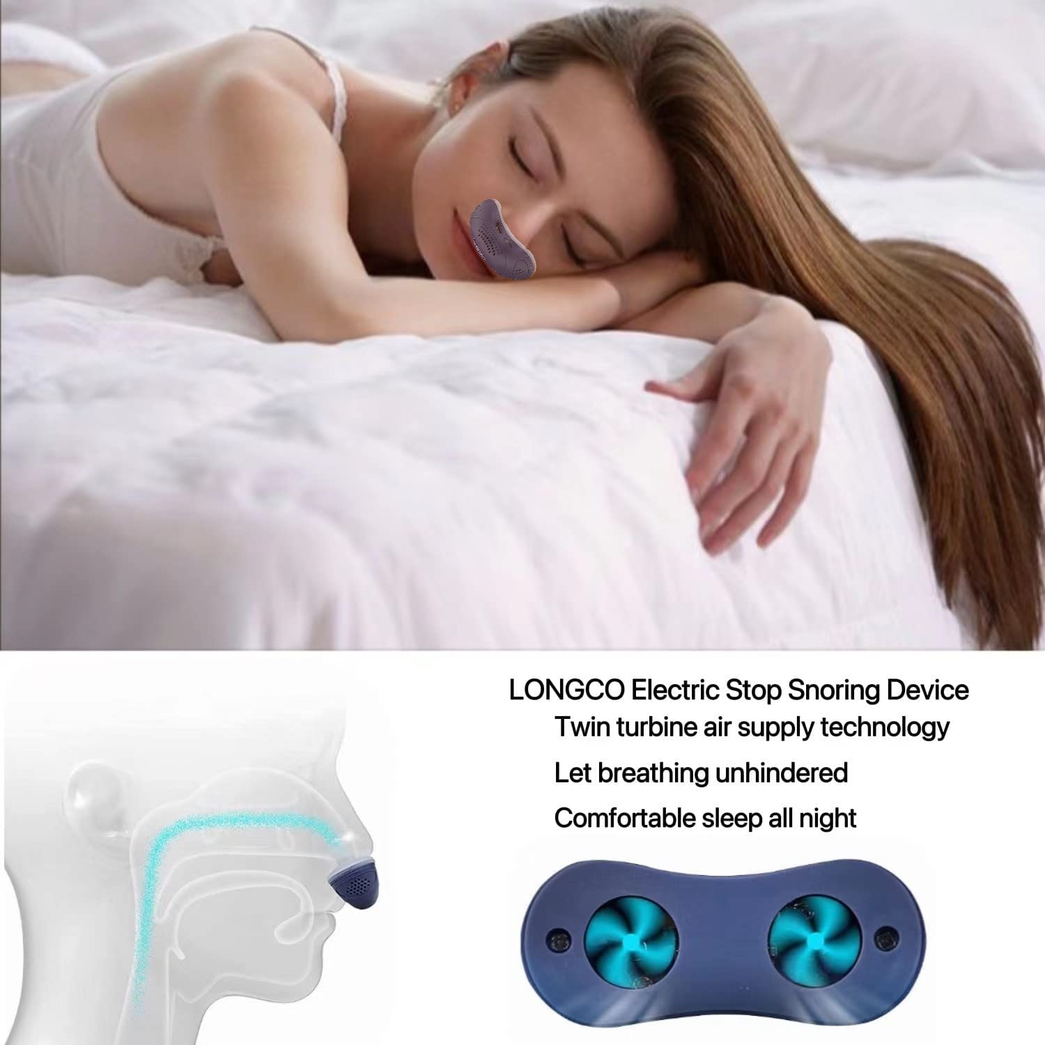 Maskless & Hoseless Micro Portable CPAP Sleep Apnea Anti Snore Machine